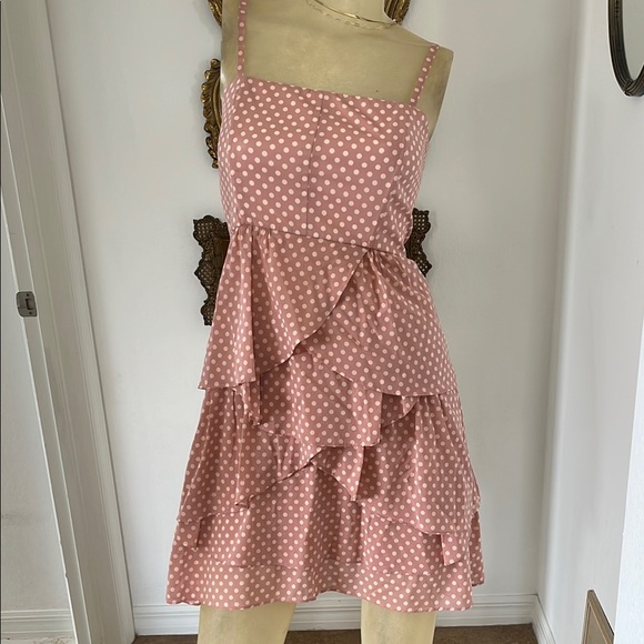 Alice + Olivia Dresses & Skirts - Alice+ Olivia Pink Polka Dot Ruffle Dress